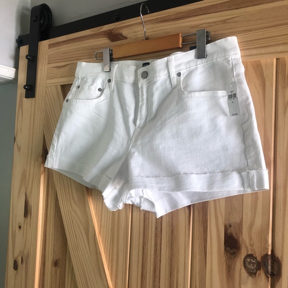White Denim Shorts-GAP-Stretch-Size 31 - Picture 2 of 5